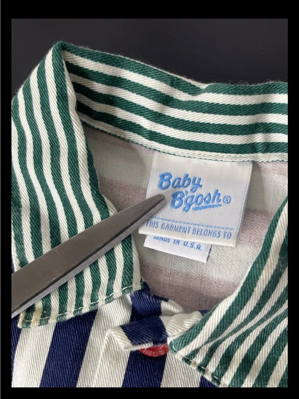 Vtg OshKosh Baby B'Gosh Romper Colorblock Multi-Stripe 18 Months USA Cotton